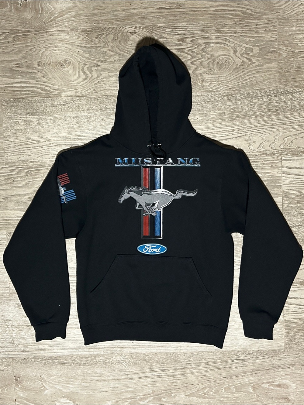 Ford Mustang Mens Black Graphic Hoodie Sweater